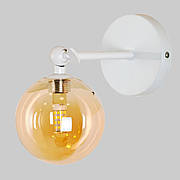 Бра "Globe Wall Light" з білим корпусом і коричневим плафоном 10 см (61-W100F-1 WH+BR) 10см (61-W100F-1 WH+BR)