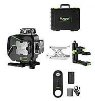 Лазерний рівень Huepar S04CG - (Хайпер) 4D 16 ліній, зелений луч, магнітний тримач, кейс, пульт