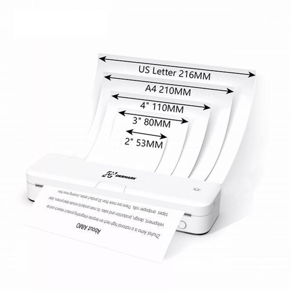 Мобільний акумуляторний термопринтер А4 300dpi Bluetooth USB Ukrmark 831WT білий