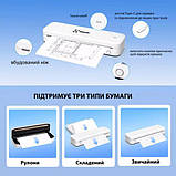 Мобільний акумуляторний термопринтер А4 300dpi Bluetooth USB Ukrmark 831WT білий, фото 4