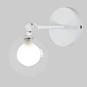 Бра "Globe Wall Light" з білим корпусом і прозоро-білим плафоном 10 см (61-W100F-1 WH+CLWH)