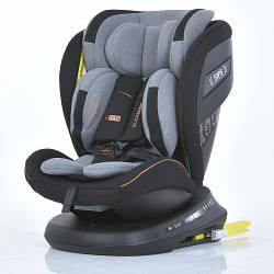 Дитяче автокрісло EL CAMINO ME 1117 I-CON система ISOFIX група 0+-1-2-3 0-36 кг оборот 360 градусів сірий