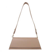 Жіноча бежева класична сумка 1481 багет