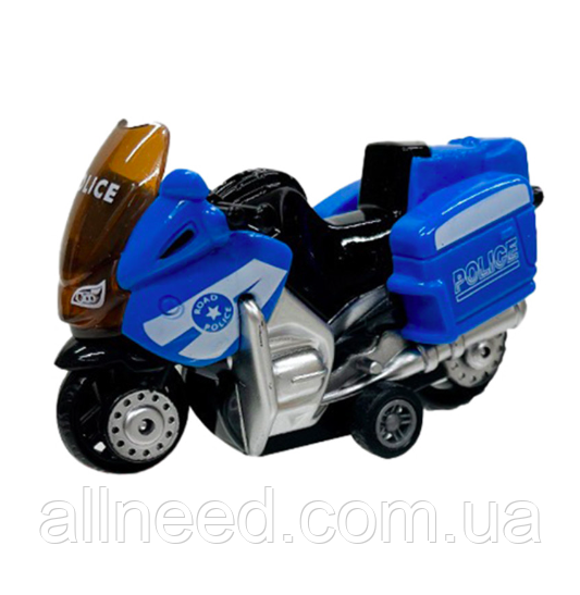 Мотоцикл дитячий "Police" AP7442 масштаб 1:64 з безпечних матеріалів Синій