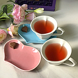 Набір керамічних чашок із блюдцями 150 мл (2 шт) Heart Herisson, фото 3