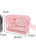 Косметичка вологостійка для лазневого приладдя Рожева 20.8х 6.5х14 см, фото 4