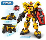 Конструктор Sembo 712066 "Робот, самоскид, навантажувач 3в1. Будівельна техніка 3 різновиди" 316 деталей, фото 2