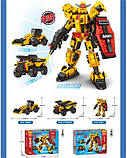 Конструктор Sembo 712066 "Робот, самоскид, навантажувач 3в1. Будівельна техніка 3 різновиди" 316 деталей, фото 3