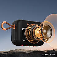 Компактна бездротова Bluetooth колонка Zealot S75 Портативна водонепроникна Bluetooth колонка, фото 6