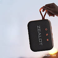 Компактна бездротова Bluetooth колонка Zealot S75 Портативна водонепроникна Bluetooth колонка, фото 3