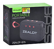 Компактна бездротова Bluetooth колонка Zealot S75 Портативна водонепроникна Bluetooth колонка, фото 9