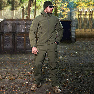 🔥Костюм демісезонний Esdy - SoftShell "Куртка та Штани" (Олива) непромокальний, тактичний, ЗСУ, НГУ