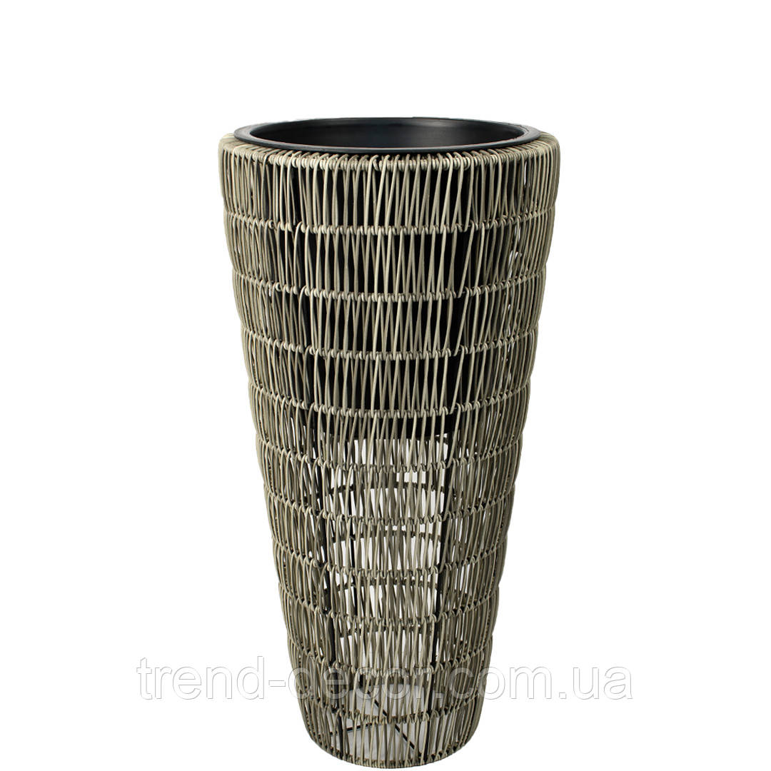 Кашпо зі штучного ротанга Engard (HA-02) 33x33x65см