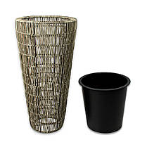 Кашпо зі штучного ротанга Engard (HA-02) 33x33x65см, фото 3