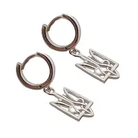 Сережки-конго Герб України зі срібла 5117