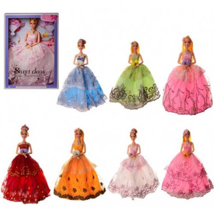 Лялька 29 см у бальному платті YF1157G 6 видів в коробці р.23х5х33 см, фото 1