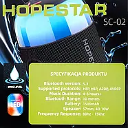 Бездротова Bluetooth колонка з підсвічуванням Hopestar SC-02 Портативна Bluetooth колонка у гарному дизайні, фото 3