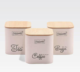 Набір контейнерів для продуктів Maestro Ivory 3 предмети кераміка (1775-3S MR)