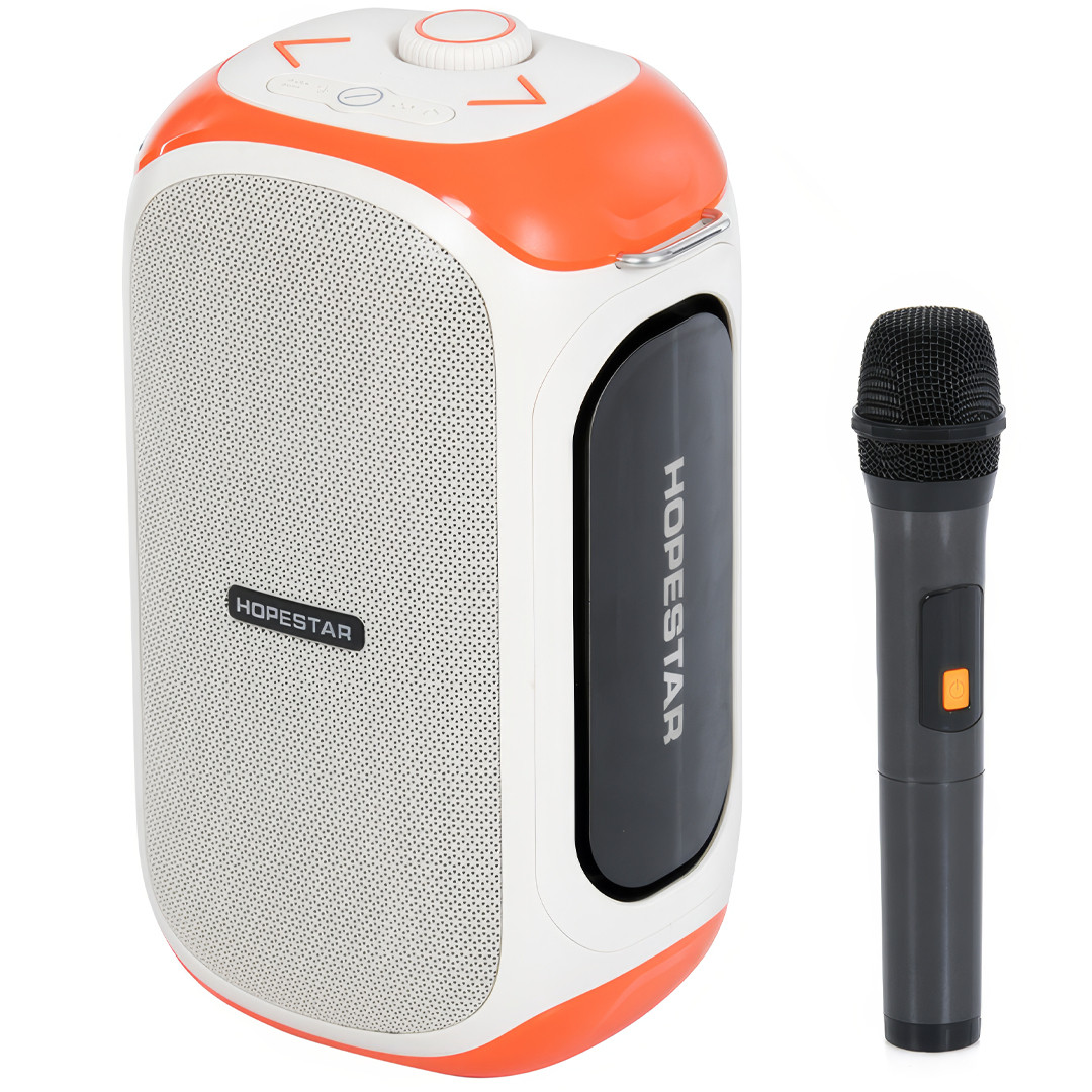 Бездротова Bluetooth колонка з бездротовим мікрофоном Hopestar Bluetooth колонка з підсвічуванням, фото 1