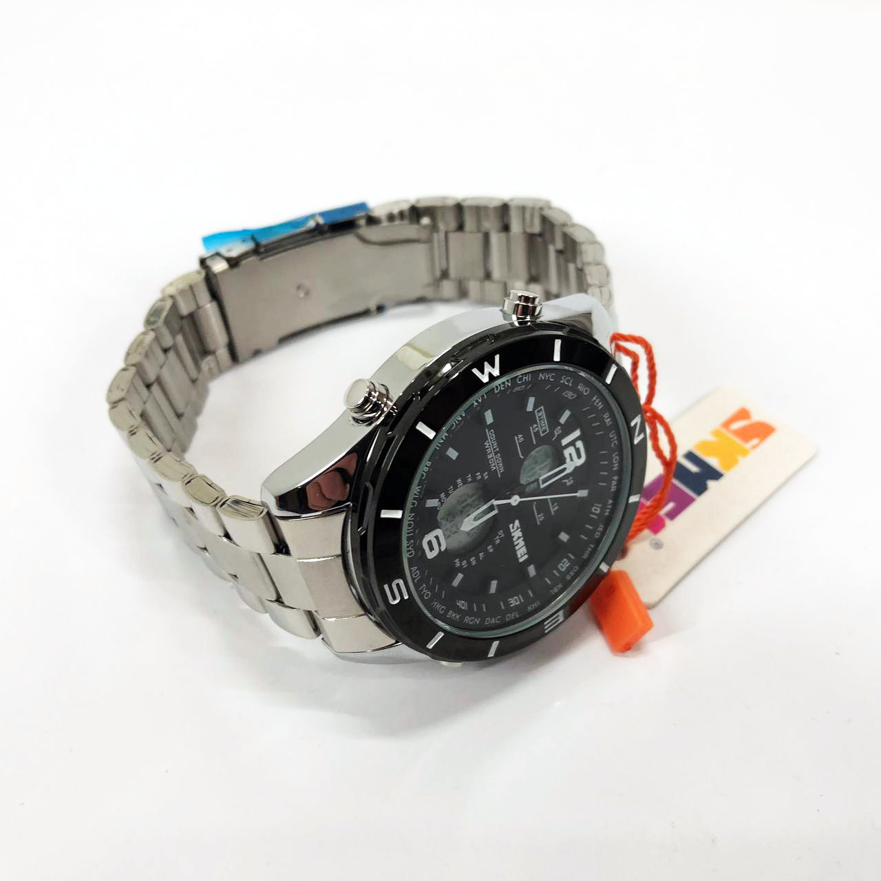 Красиві чоловічі наручні кварцові годинники SKMEI 1670SIWT, Круті чоловічі годинники NR-77, фото 1