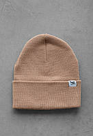 Шапка Стаф Бежева Однотонна Чоловіча Staff Beige Basic Denver