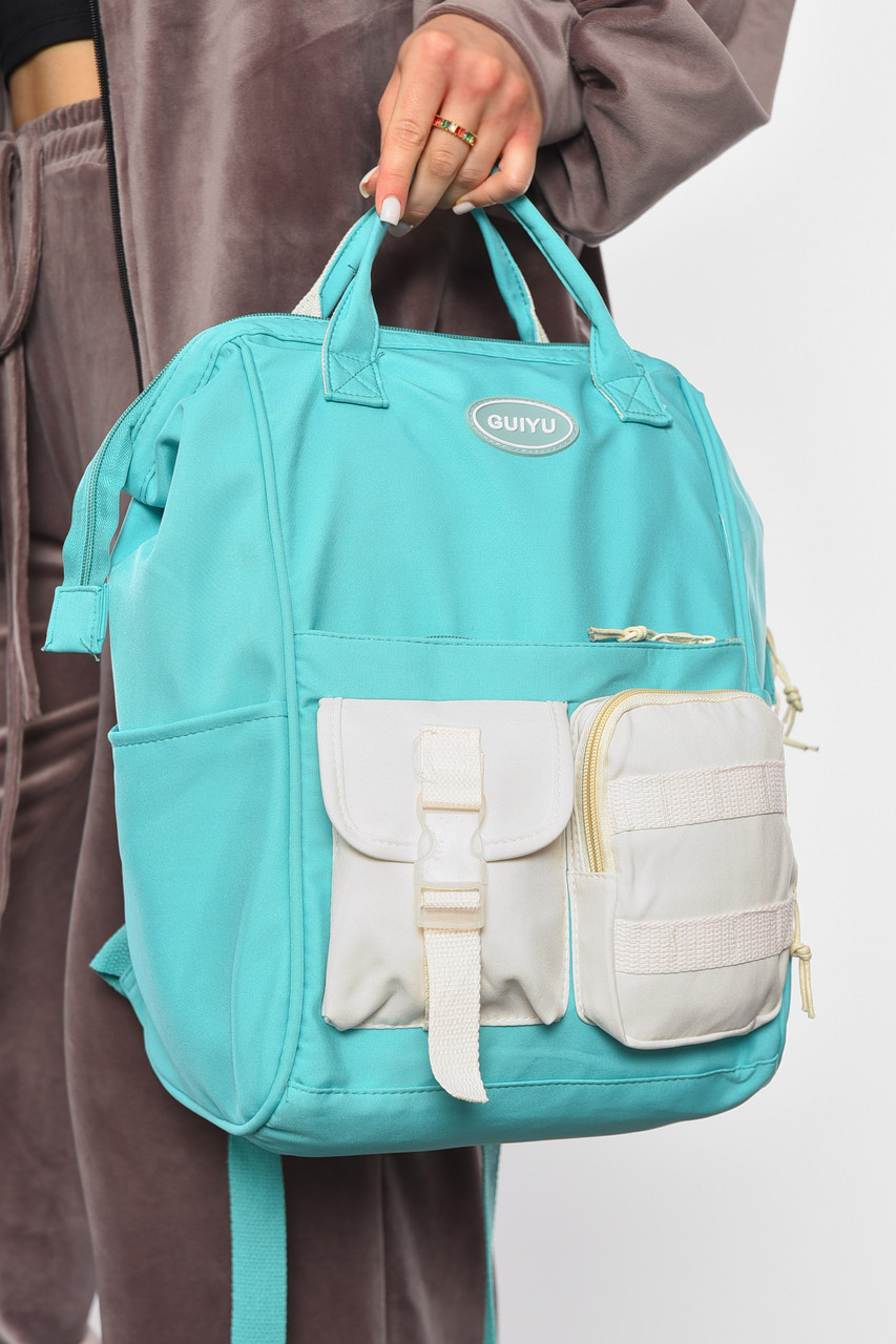 Рюкзак жіночий текстильний бірюзового кольору 192073P, фото 1