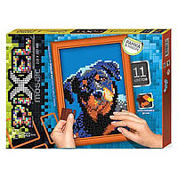 Набір для творчості "Мозаїка Піксель: Ротвейлер" РМ-01-10, 21х29,7 см, рамка в наборі