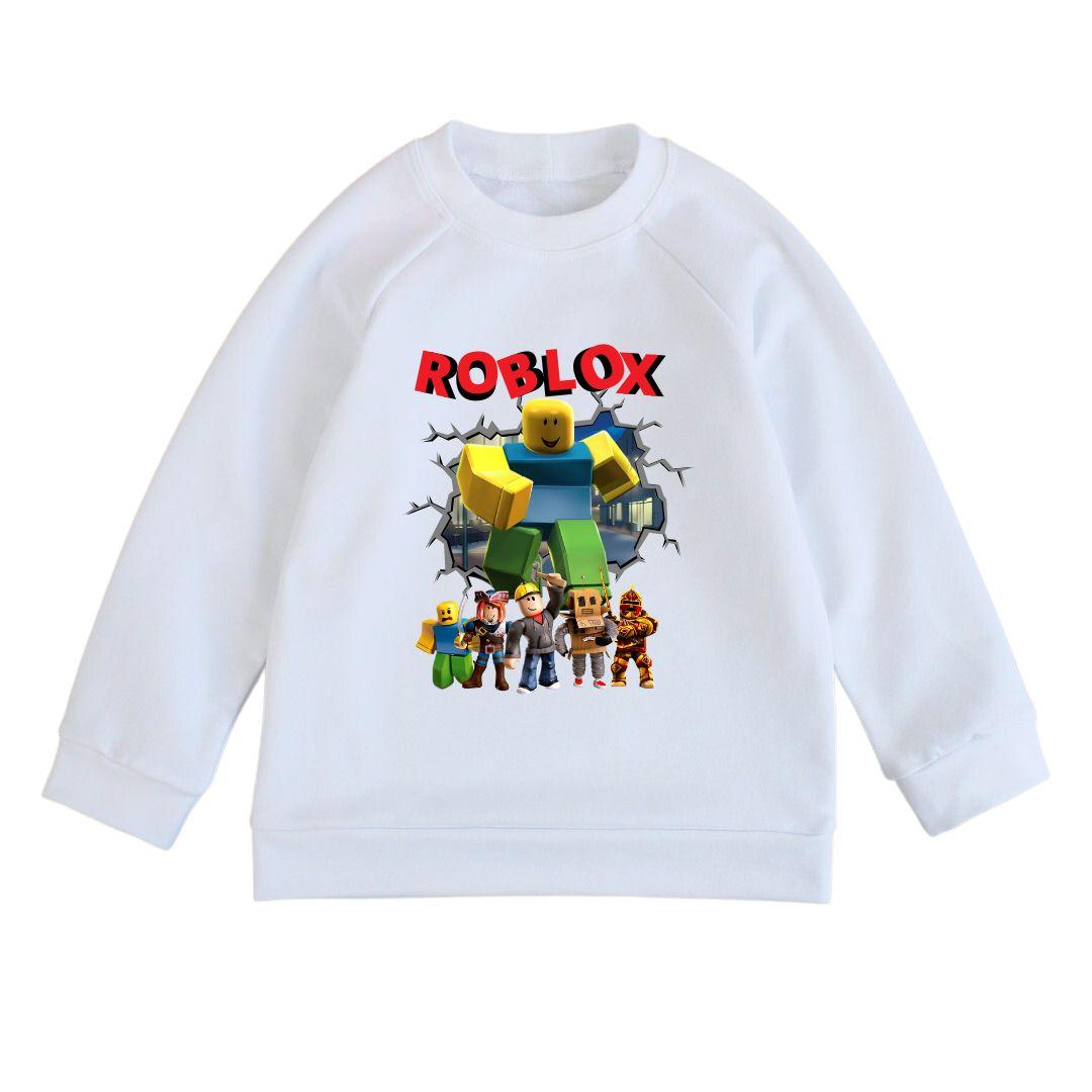 Світшот дитячий білий з принтом Roblox, фото 1