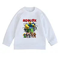 Свитшот детский белый с принтом Roblox