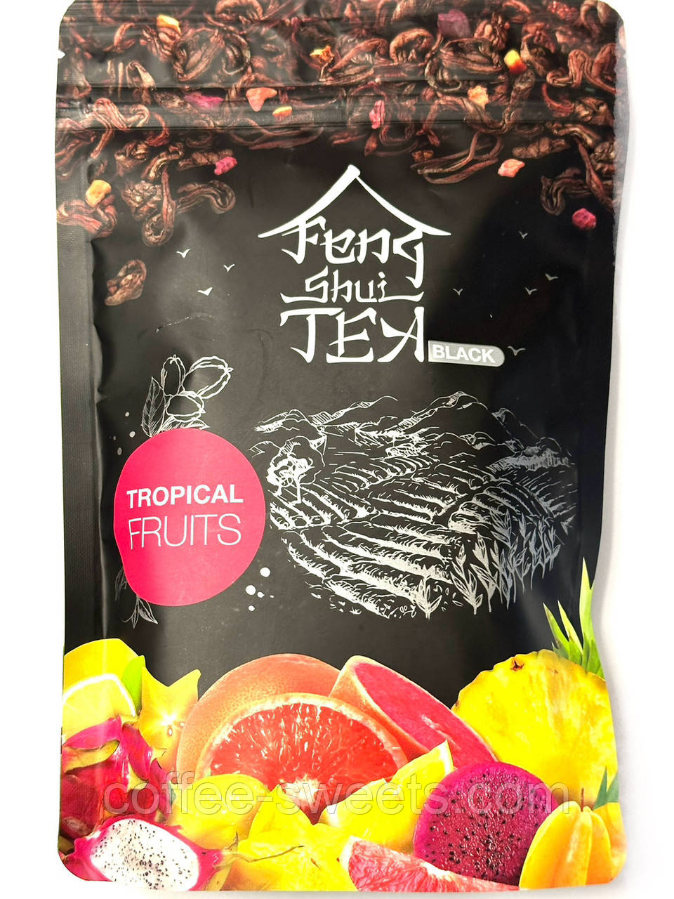 Чорний китайський чай зі шматочками тропічних фруктів Feng Shui Tropical Fruits 80 грамів