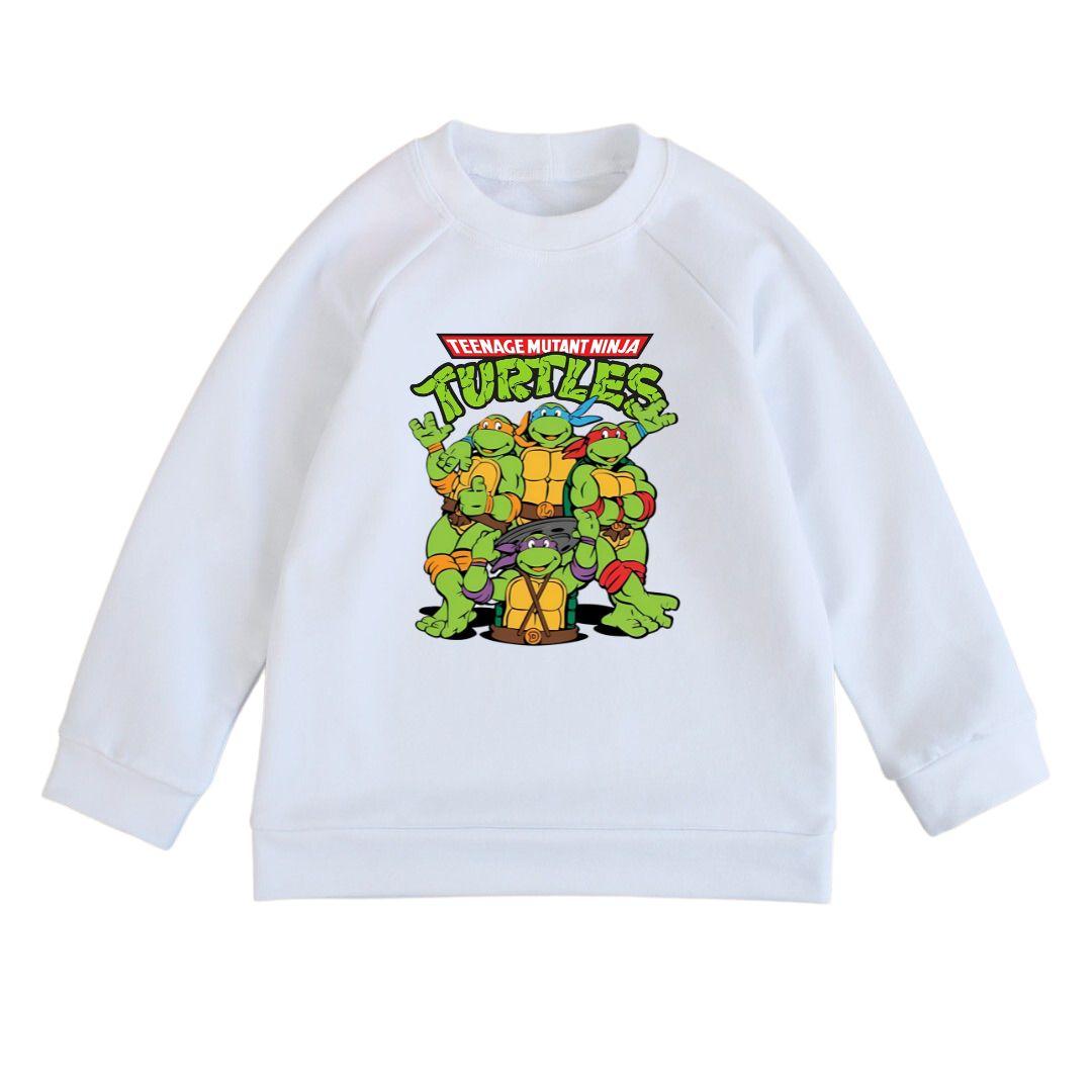 Світшот дитячий білий з принтом Ninja Turtles Черепашки ніндзя