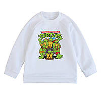Свитшот детский белый с принтом Ninja Turtles Черепашки ниндзя