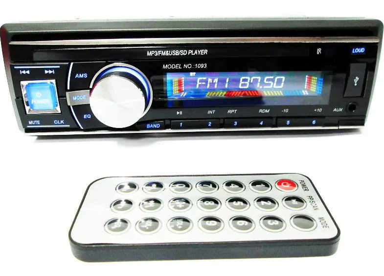 Автомагнітола 1093 Знімна панель Usb+Sd+Fm+Aux+ пульт