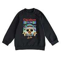 Свитшот детский черный с принтом Chicken Gun
