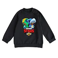 Свитшот детский черный с принтом Brawl Stars