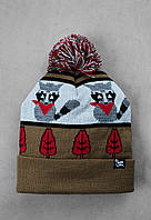 Шапка Чоловіча Стаф З Принтом Коричнева Staff Raccoon Shopy