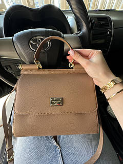 Сумка жіноча Dolce&Gabbana Sicily Medium — Premium коричневий 26см