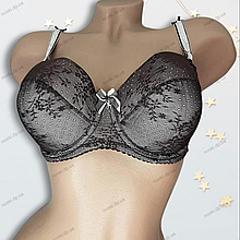 Бюстгальтер для годування 75 D бавовняний чорний формова чашка з кісточками тонкий поролон Lanny mode