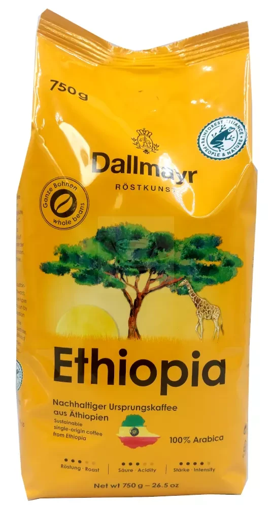 Кава в зернах Dallmayr Ethiopia 750гр Німеччина 100% Арабіка Далмаєр Ефіопія