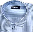 Батальна чоловіча сорочка ошатна Passero vd-0137 блакитна класична сорочка в клітинку з довгим рукавом 3XL, фото 7