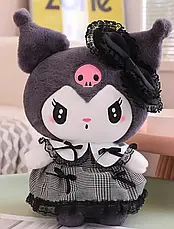 М'яка іграшка Куромі в платті аніме персонаж Kuromi Melody Hello Kitty 35 см, Кошеня Kuromi в платті, фото 5