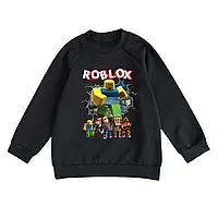 Свитшот детский черный с принтом Roblox