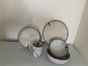 Сервіз Ardesto Marmo MRB 26 предметів бежевий, фото 5