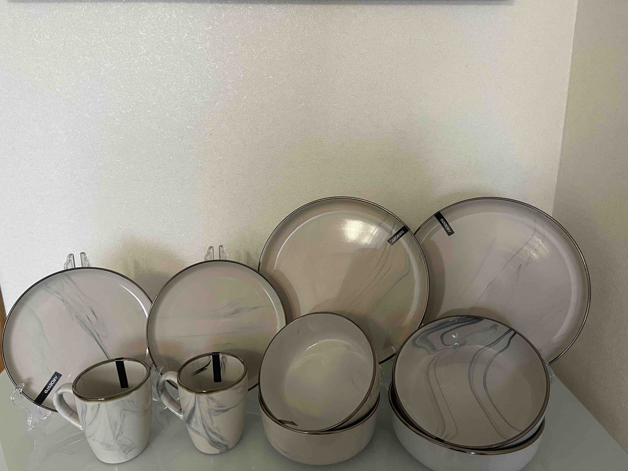 Сервіз Ardesto Marmo MRB 26 предметів бежевий