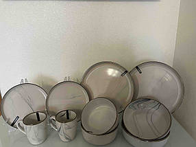 Сервіз Ardesto Marmo MRB 24 предмети бежевий, фото 2