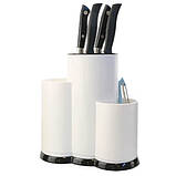Універсальна підставка для ножів і кухонних аксесуарів LV-293 біла, фото 2