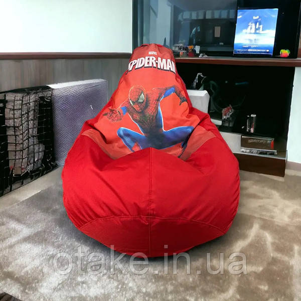 Крісло мішок груша Spider man Червоний XL 120х75 людина павук
