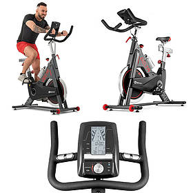 Спінбайк Механічний з Компютером Hop-Sport HS-065IC чорно-сірий Delta. Велотренажер механічний