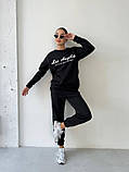 Теплий жіночий костюм джоггери та світшот з принтом los angeles, фото 8