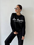 Теплий жіночий костюм джоггери та світшот з принтом los angeles, фото 5
